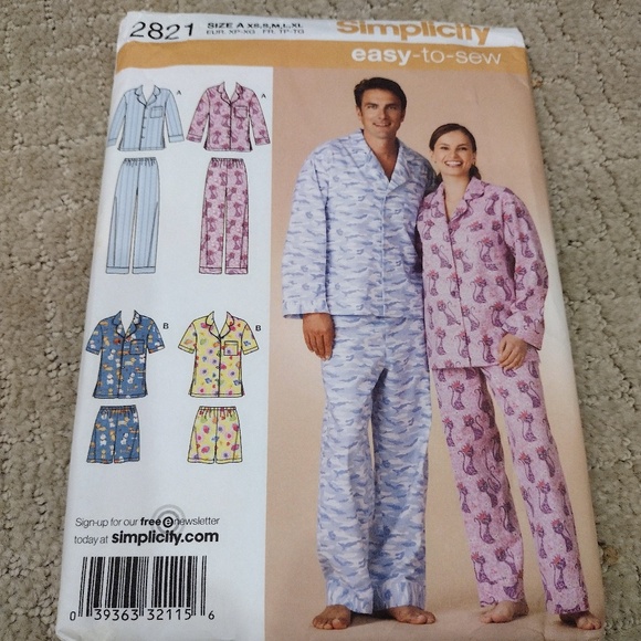 Simplicity Pattern 2821 Pajama Long Sleeve & Pants with Sewing Supplies - Picture 6 of 6